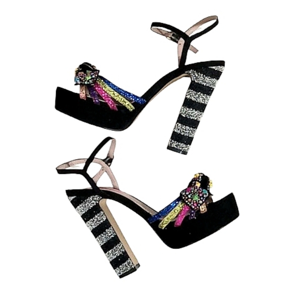 Betsey Johnson Tobie Embellished Platform Heeled Sandals - Picture 7 of 16